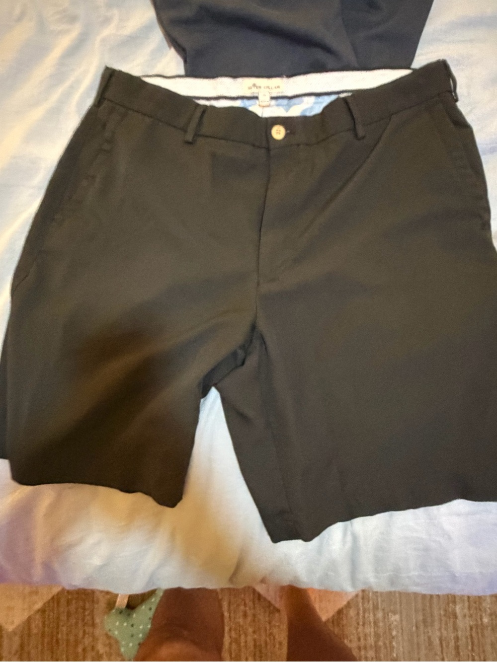 Peter Millar Black Flat Front Men's Shorts